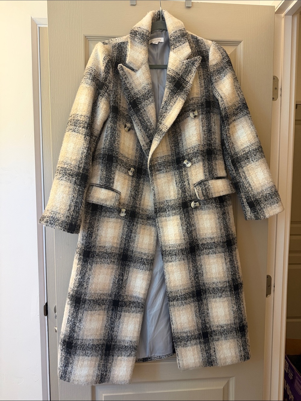 Topshop checkered coat